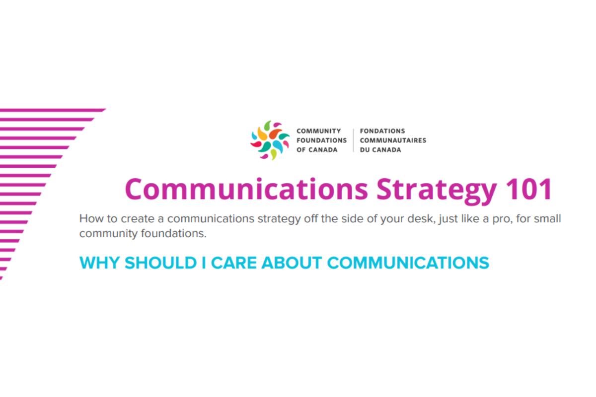 Banner for 'Communications Strategy 101' by Community Foundations of Canada.